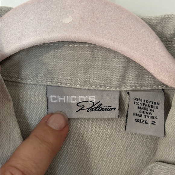 Chico's Gray Jean Jacket - Picture 6 of 13